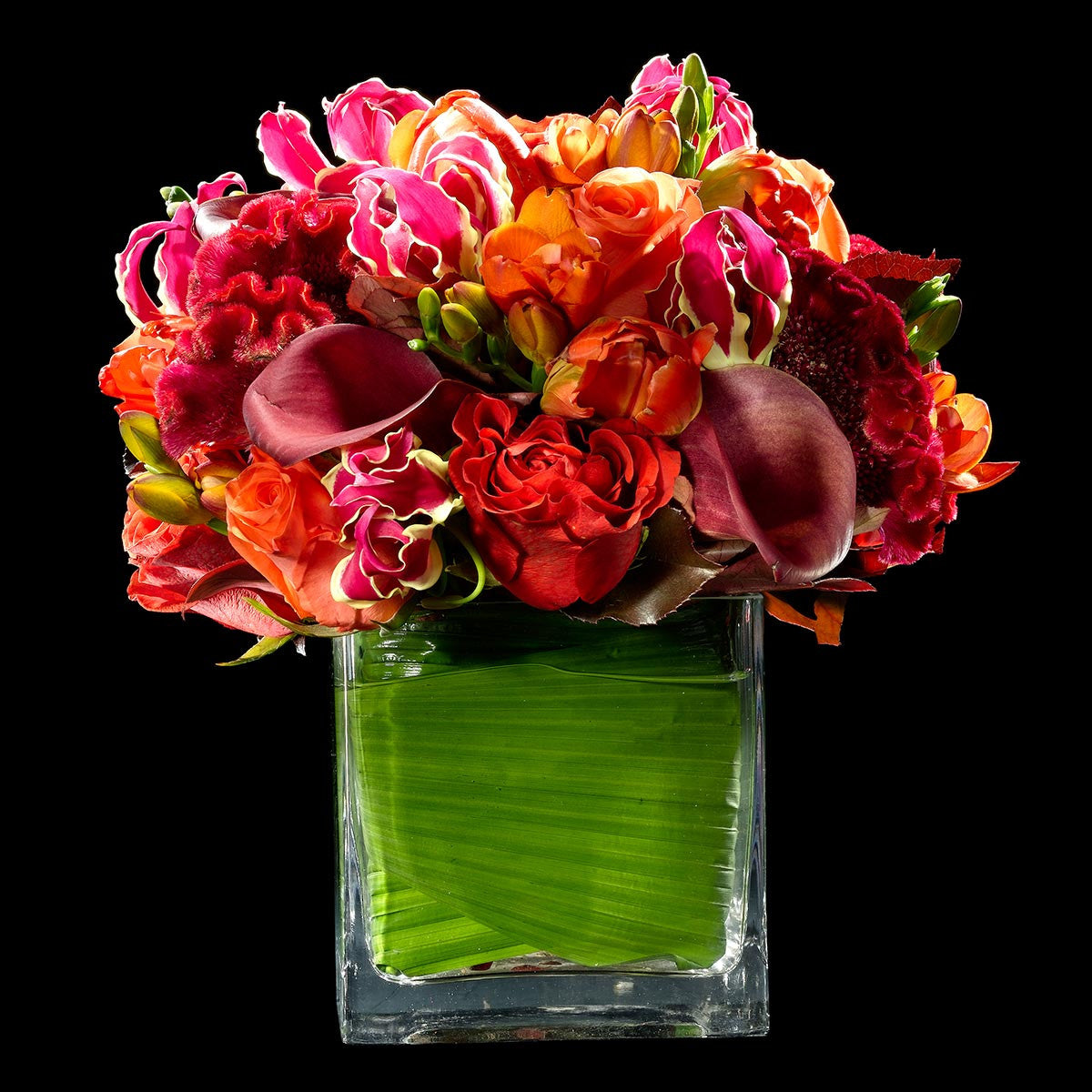 Red and Orange Flower Arrangement Bloom Flowers